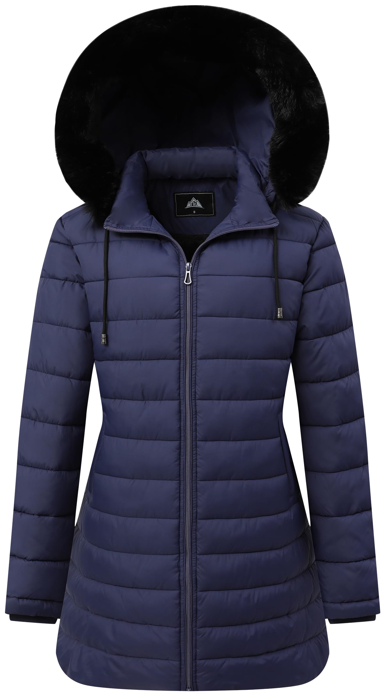 GOLDLADIES Women's Waterproof Long Down Jacket,Warm Winter Hooded Puffer Coat Thickened for Hiking Outdoor